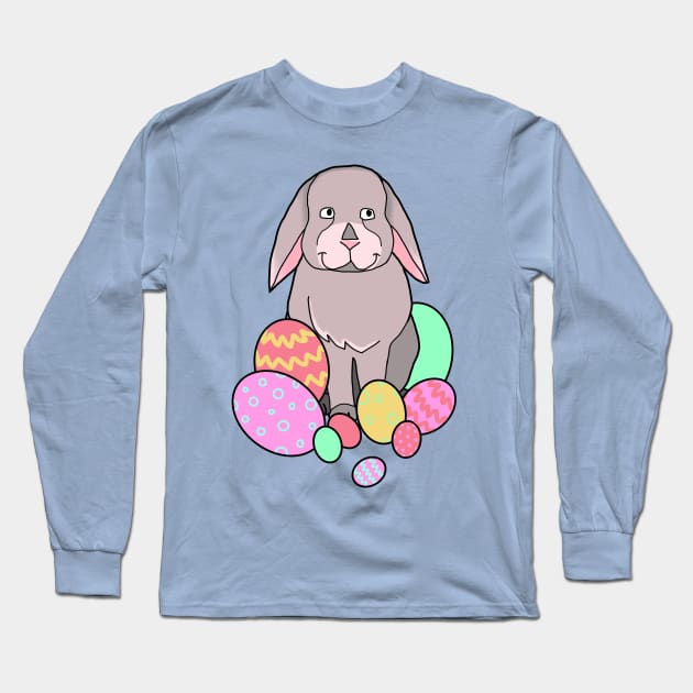 Easter Bunny Long Sleeve T-Shirt by MoggyCatDesigns